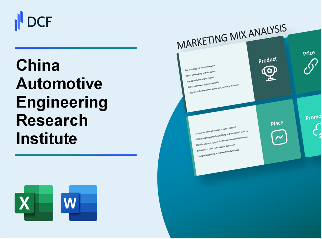 China Automotive Engineering Research Institute Co., Ltd. (601965.SS): Marketing Mix Analysis