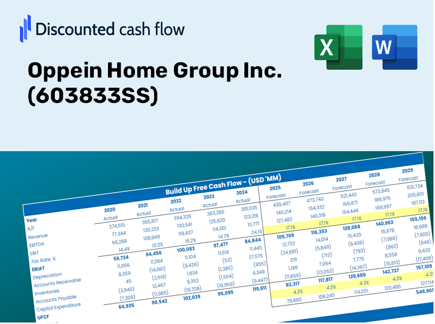 Oppein Home Group Inc. (603833SS) DCF Valuation