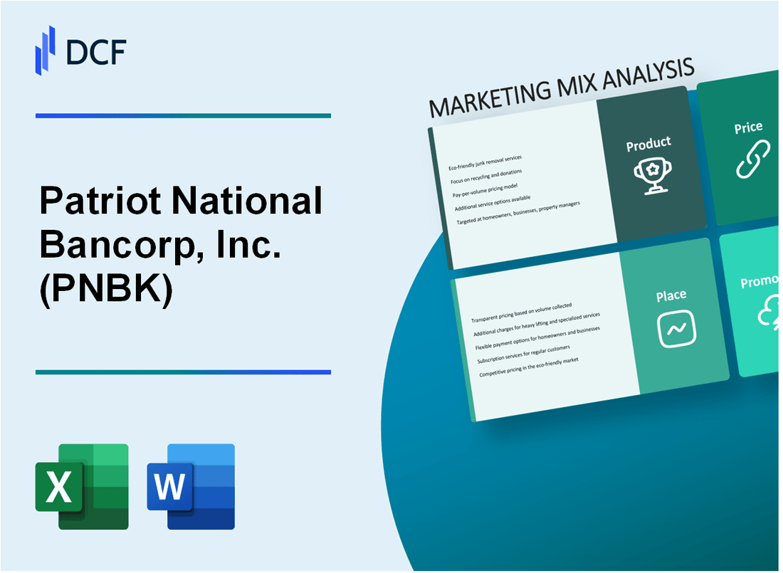 Patriot National Bancorp, Inc. (PNBK) Marketing Mix